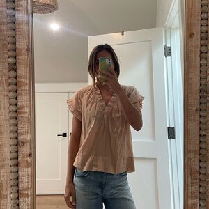 Joie cotton gauze top in blush